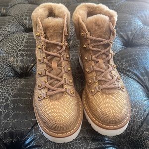 Lola Cruz Swarovski crystal with vegan fur